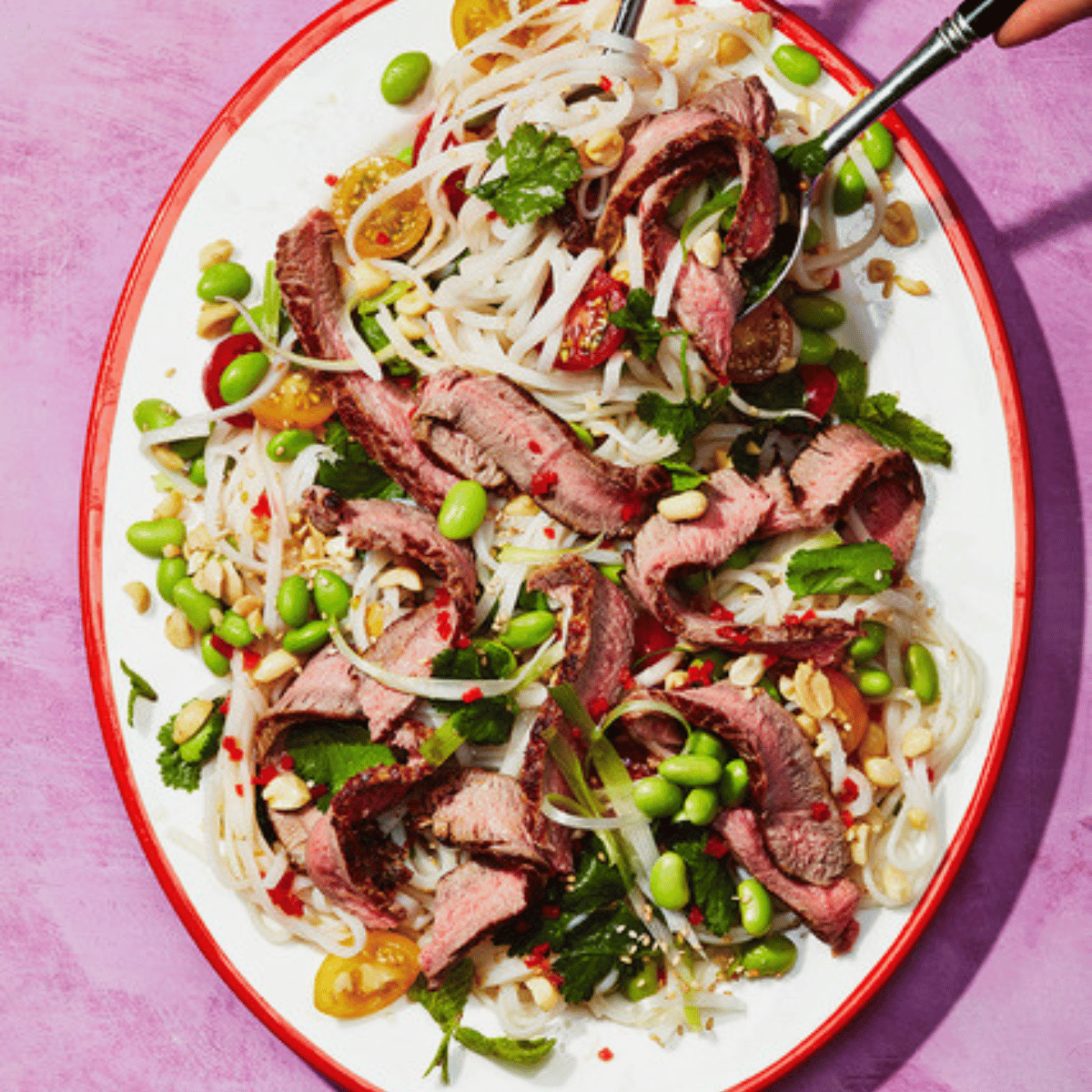 bored of lunch meal prep - Thai Beef Noodle Salad 
